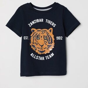 H & M sequin reversible shirt in size 6-8Y